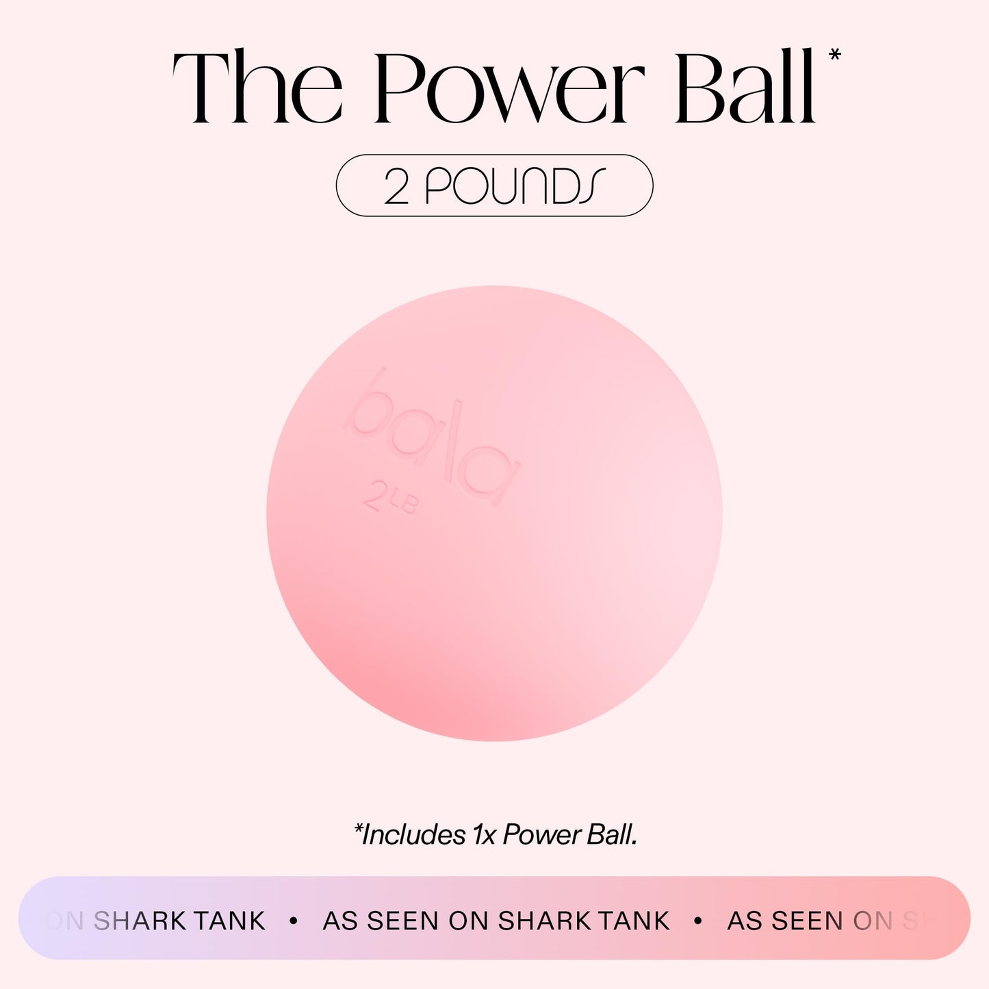 Bala Power Ball, Weighted Toning Exercise Ball for Pilates, Yoga, Home Fitness & More - Workout Ball for Strength & Core Training, Aerobics & Working Out to Improve Balance & Sculpt - 2lb, Blush