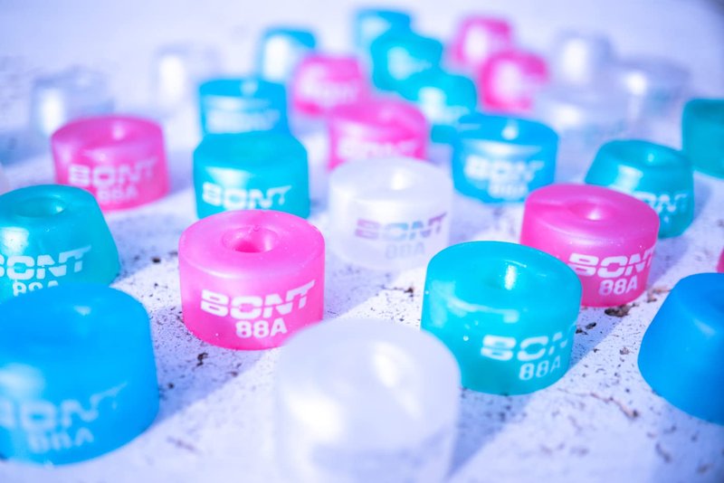Bont Roller Skates - Roller Skating 88A Replacement Cushions - Cone and Bottom Barrel Bushings - Quad Skate Derby Plate Figure Speed (Cherry Blossom Pink)