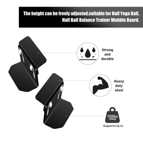 OMMUU Adjustable Wall Mount Exercise Balance Ball Storage Bracket Yoga Ball Holder, Half Exercise Ball Rack for Strength Fitness Ball Trainer Organizer Holder for Home Gym Studios Workouts