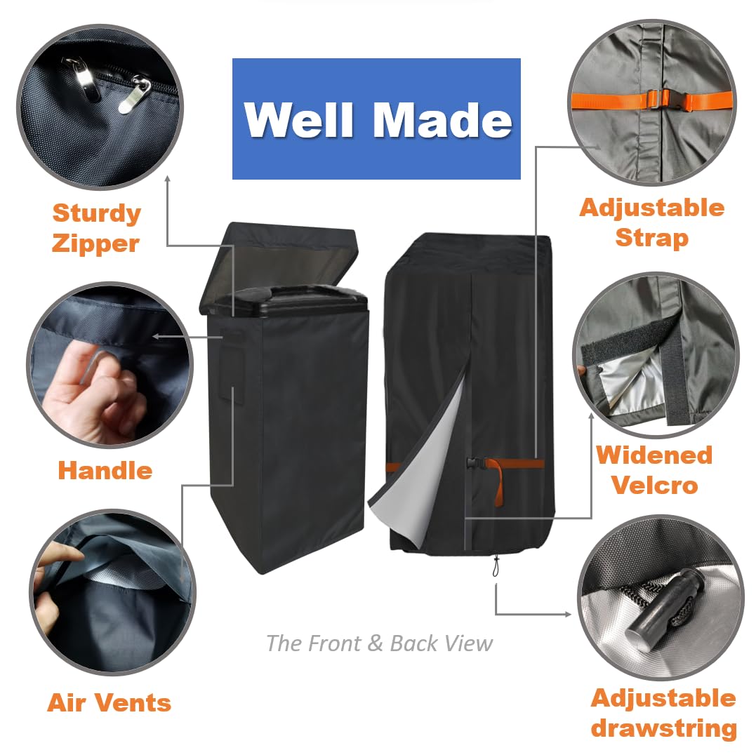 CHENGNAN Water Softeners Covers for Outside Units,3 Pcs Water Softener Covers,2 Pcs Filter Tank Covers+1 Pcs Brine Tank Cover,Water Softener Cover Outdoor,Water Softener Covers, Black