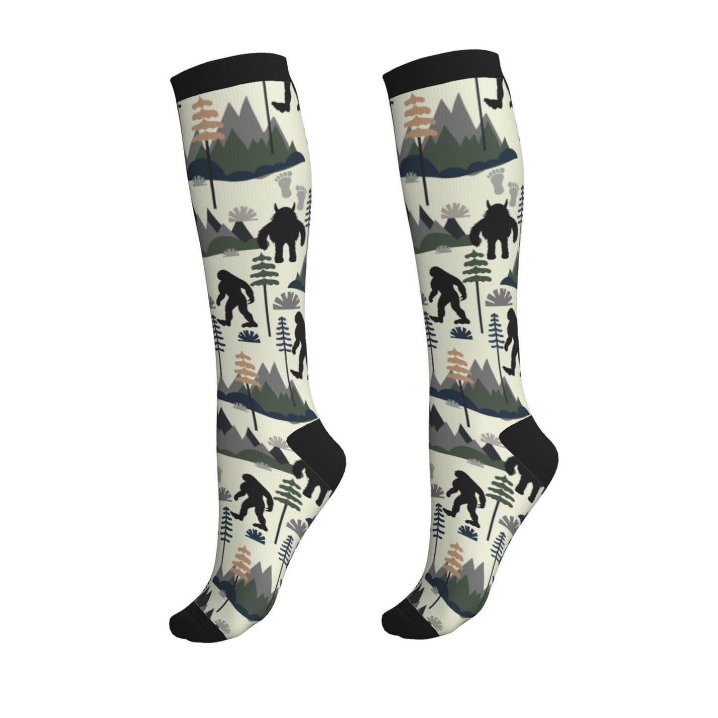 Bshuey Big Sasquatch Foots Compression Socks For Women & Men Circulation 15-20 Mmhg Knee High Best Support For Travel Running Athletic
