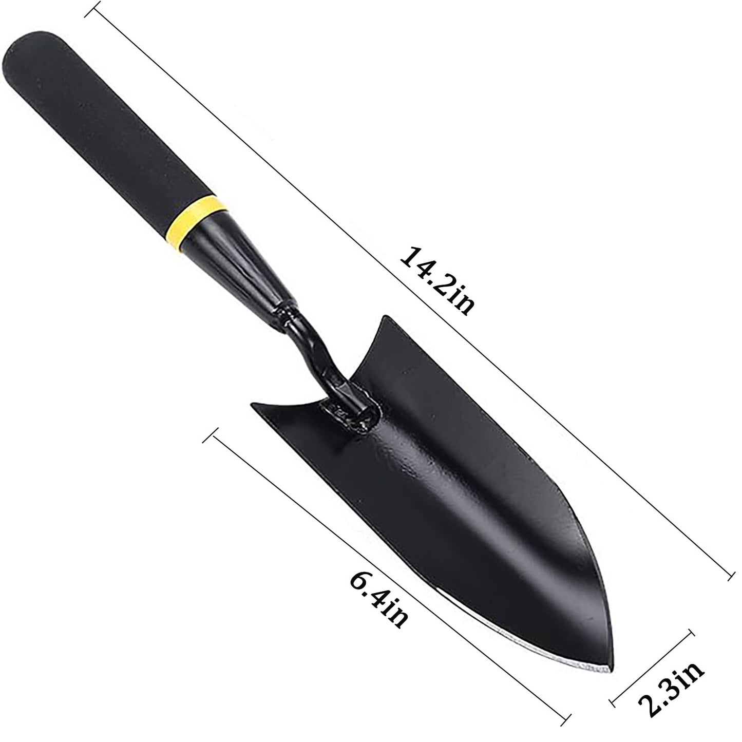XFSPYY Garden Hand Trowel Set, Carbon Steel with Rubber Grip, Heavy Duty for Digging and Planting, Black, 2-Pack