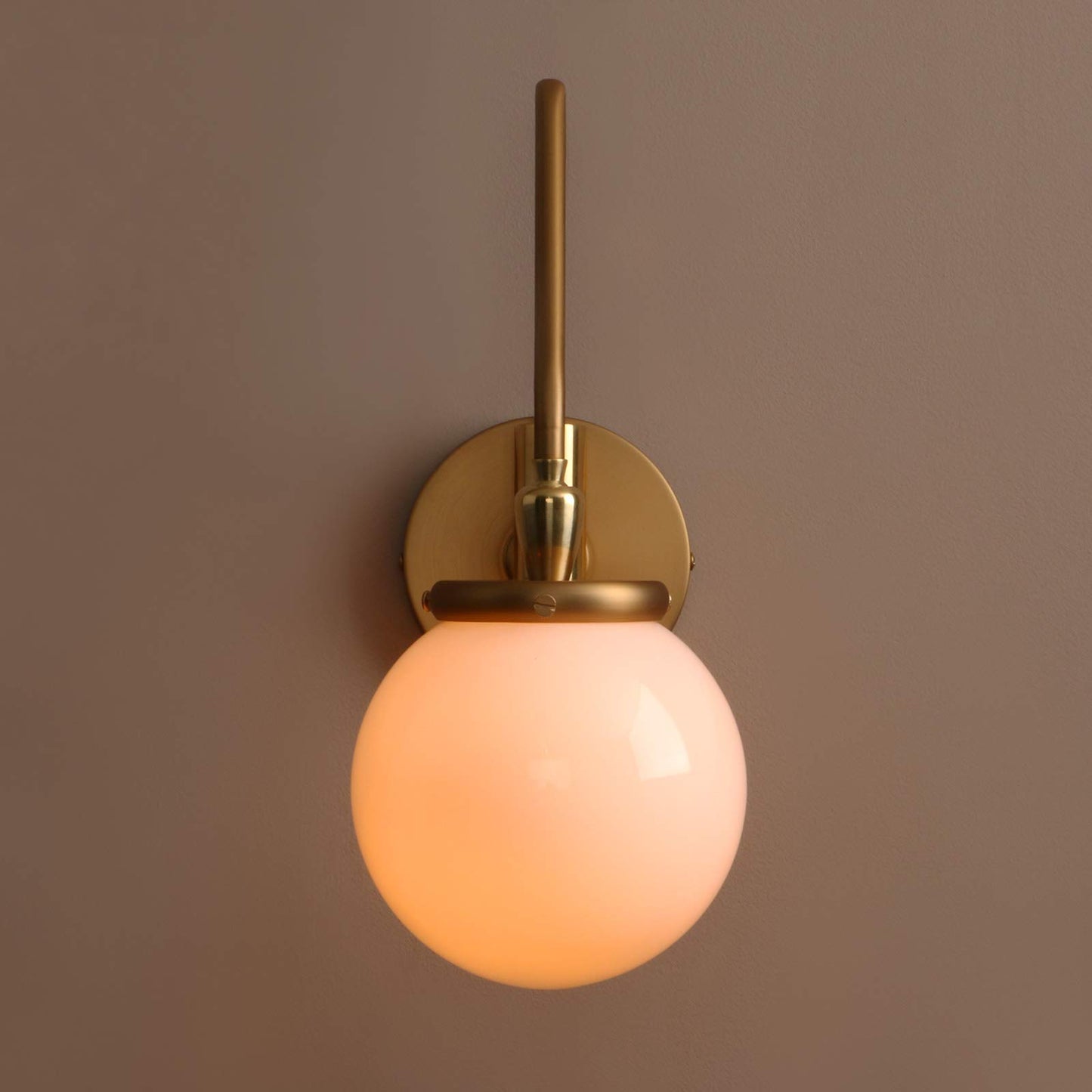 Pathson Vintage Hardwired Wall Sconce Lighting Milk White Globe, Adjustable Swing Arm Bedside Wall Lamp E26 Base, Wall Light Fixture for Bathroom Bedroom Living Room (Antique)