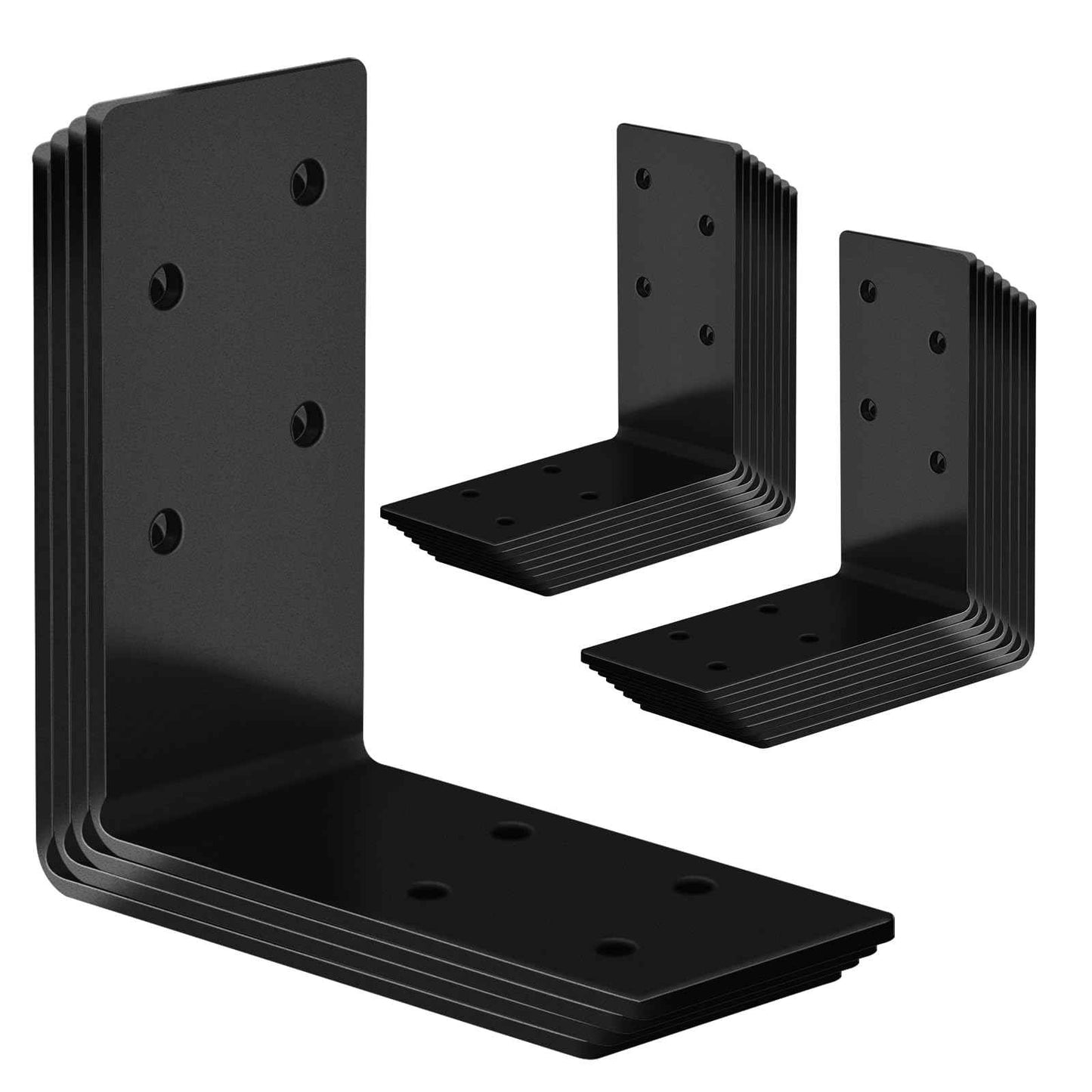 Andorm 8 Pack L Brackets 3x3 for Wood Framing, Heavy Duty Corner Angle, Corner Brace 90 Degree Iron Bracket for Wood Beam with Holes Outdoor Black