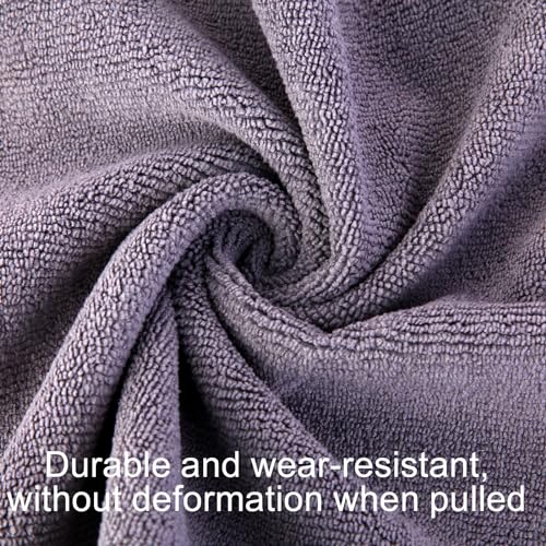 Microfiber Gym Towel Set - 3 Pack Soft Quick-Drying Towels - Grey, Blue, Purple