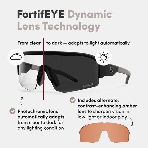 CRBN Pickleball - Pivot Pickleball Glasses for Men & Women - Eye Protection - Photochromic Lens Provides Sun & Impact Protection in All Conditions
