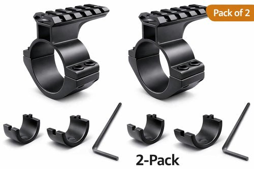 Gotical Optics 25.4/30 mm Scope Rings Picatinny Rails Adapter Red Dot Scope Mount Tactical Light Mount, Top Rail for Backup Lasers (Set of 2)