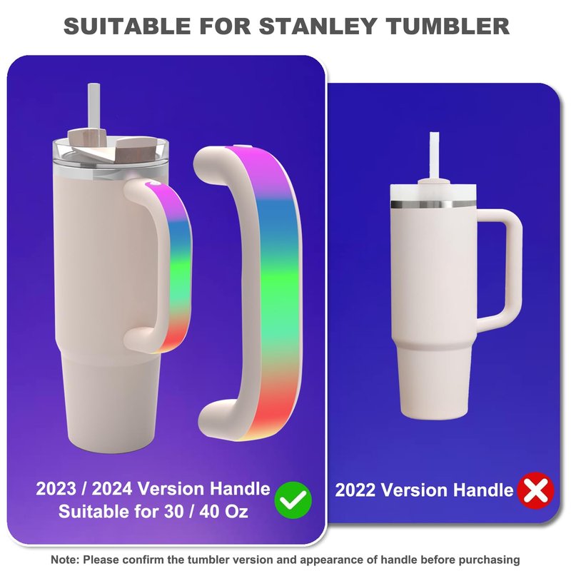 BLADOPIA LED Light Up Handle Compatible with Stanley 40oz/30oz, Glow in The Dark Stanley Cup Handle, Tumbler Accessories Use for Outdoor, Party, Home