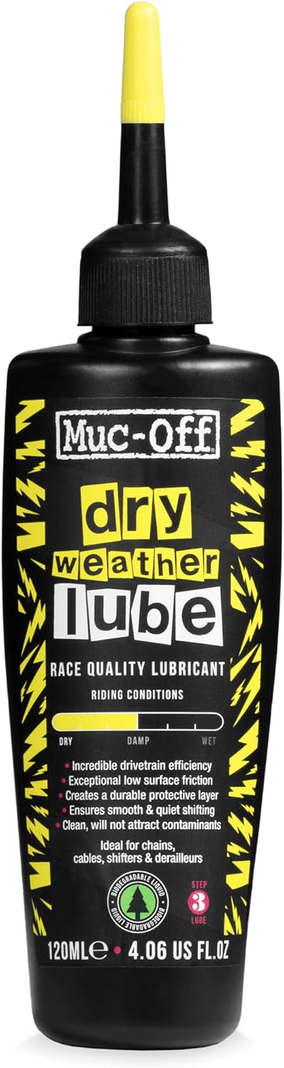 Muc-Off Bio Dry Bike Chain Lube - Wax-Based Formula for Smooth Gear Shifts | Includes Microfiber Cloth
