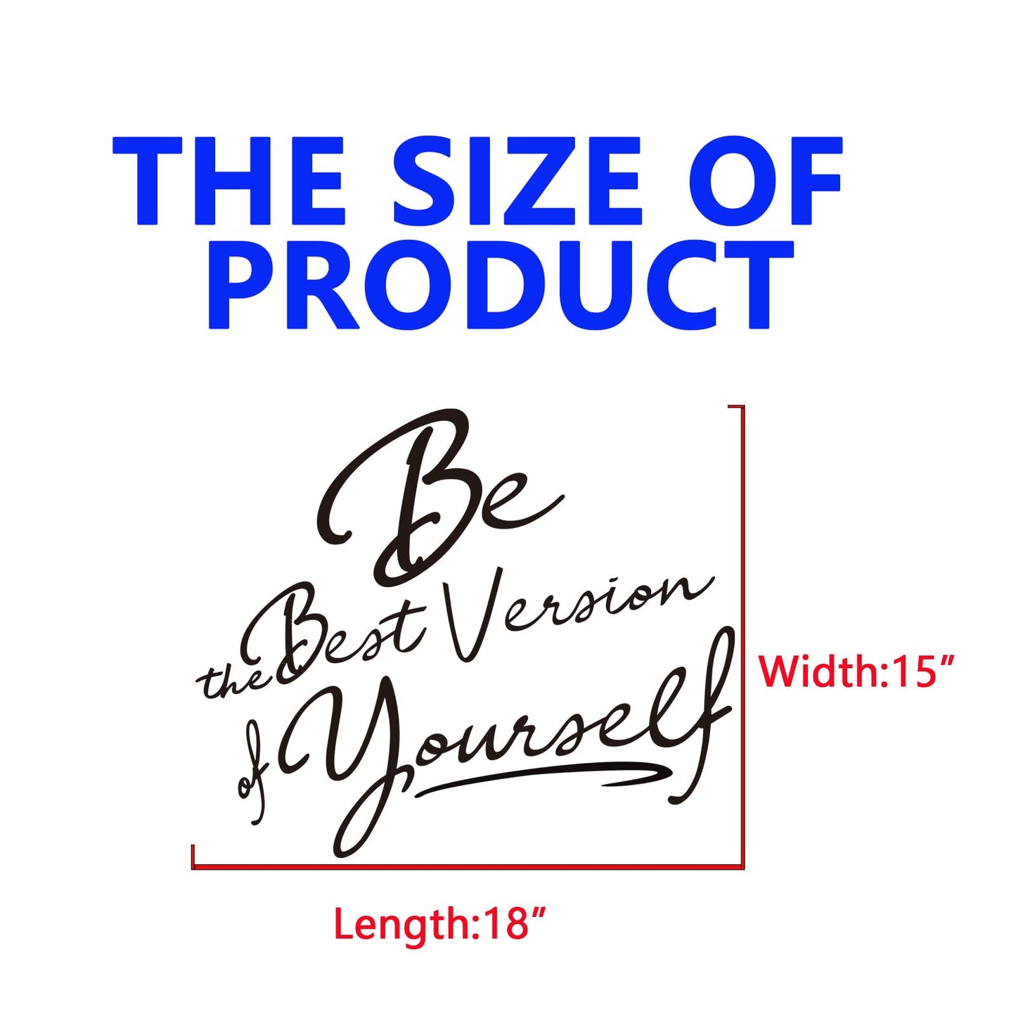 Inspirational Quotes Bedroom Wall Stickers: Women Beautiful Home Positive Vinyl Art Wall Decals - Living Room Bathroom Kitchen Family Wall Decor - Be The Best Version of Yourself 18" X 15"