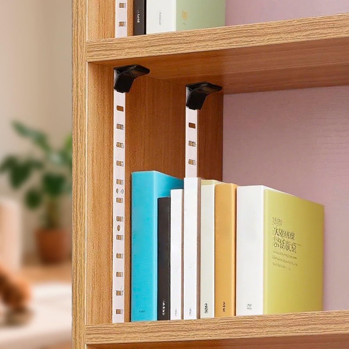 Lenink 256P-ZC Adjustable Pilaster Shelf Clip, 28 Pcs Black Shelving Brackets Clips for Metal and Wood Shelving