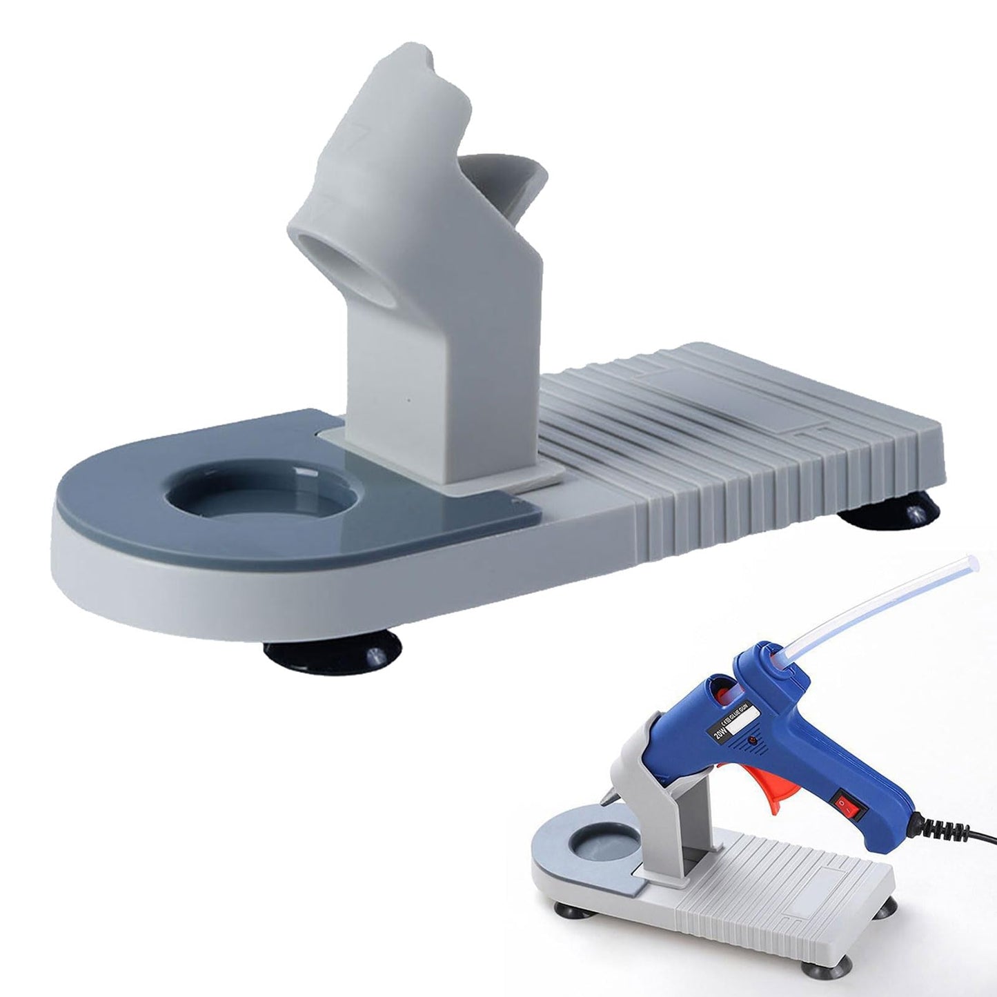 Glue Gun Stand,Heat Gun Holder,Hot Glue Gun Stand With Non-Stick Silicone Mat, Suction Cups,Glue Gun Holder Stand,Glue Gun Holder,For Make Your Diy, Crafts, Home School Project Well Bars Orderly