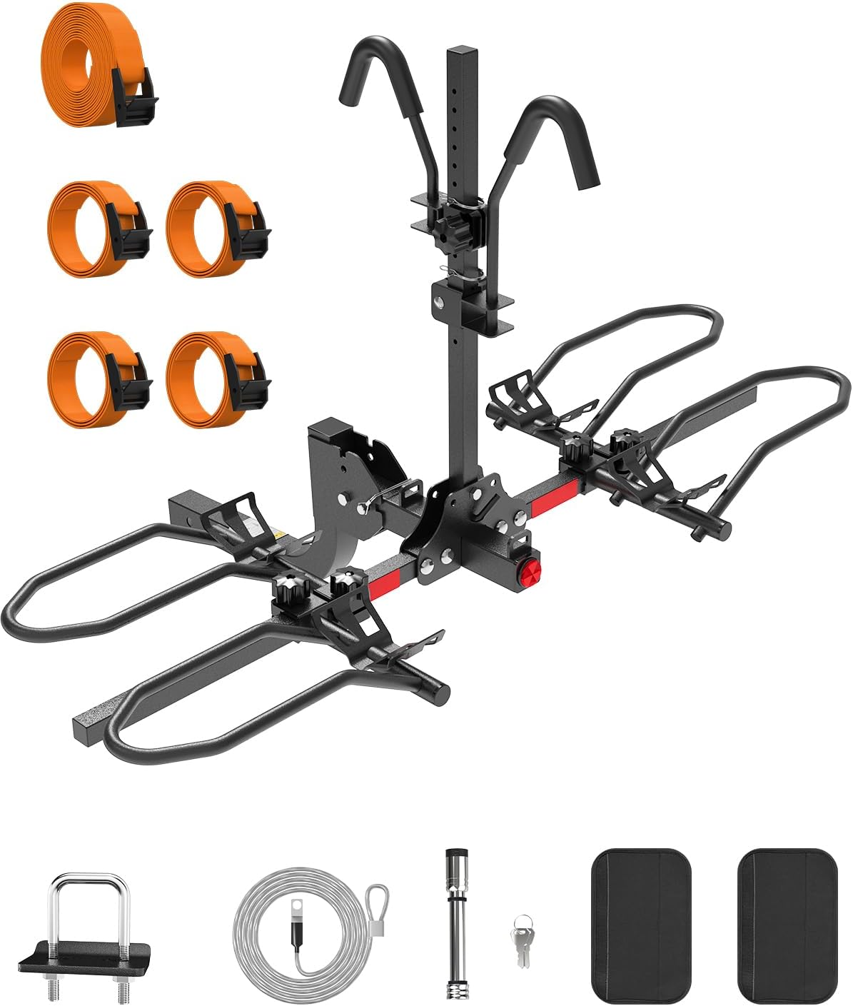 Paulinn Heavy-Duty Ebike Rack - 2-Bike Folding Bicycle Carrier for SUVs & Cars | Fits 2" Hitch Receiver, 200 LBS Capacity