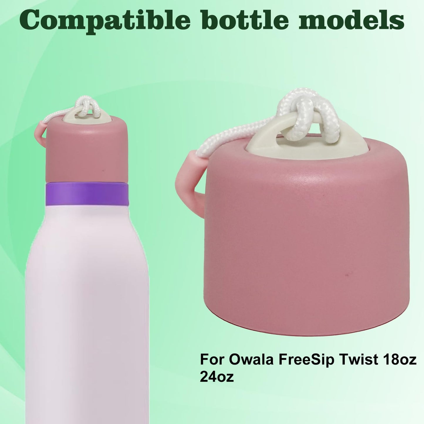 RUIQI MISSJ Replacement Lid for Owala FreeSip Twist Water Bottle,Replacement Accessories for Owala FreeSip Twist 18oz 24oz,Replacement Lid Accessory for Owala,Leak-Proof,BPA-Free(Pink)