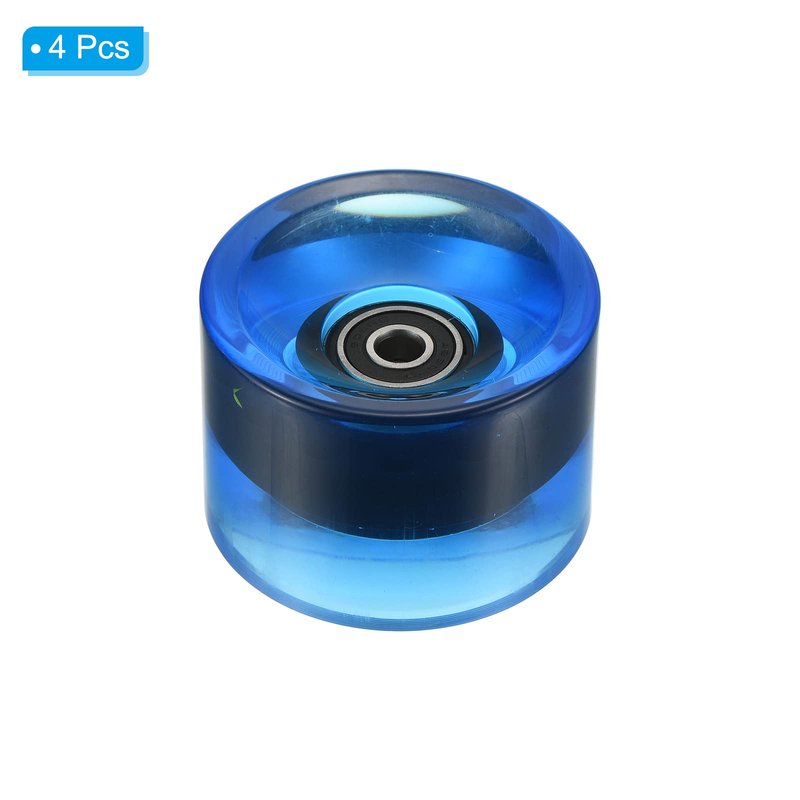 PATIKIL 70mm 78A Longboard Wheels with Black ABEC-9 Bearings, 4 Pack Soft Cruiser Wheels Street Wheels for Skateboards Skateboard Wheel PU, Clear Blue