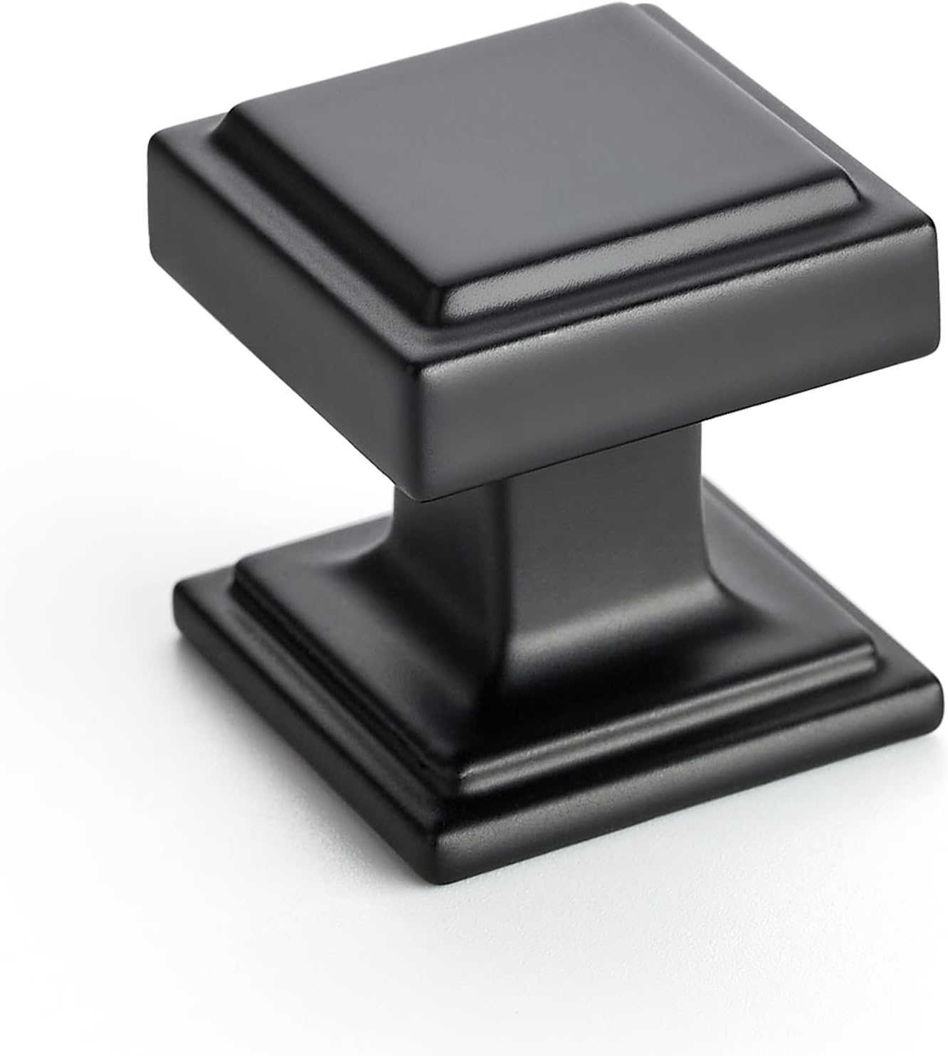 30 Pack Matte Black Square Kitchen Cabinet Knobs - Modern Zinc Drawer Pulls & Handles