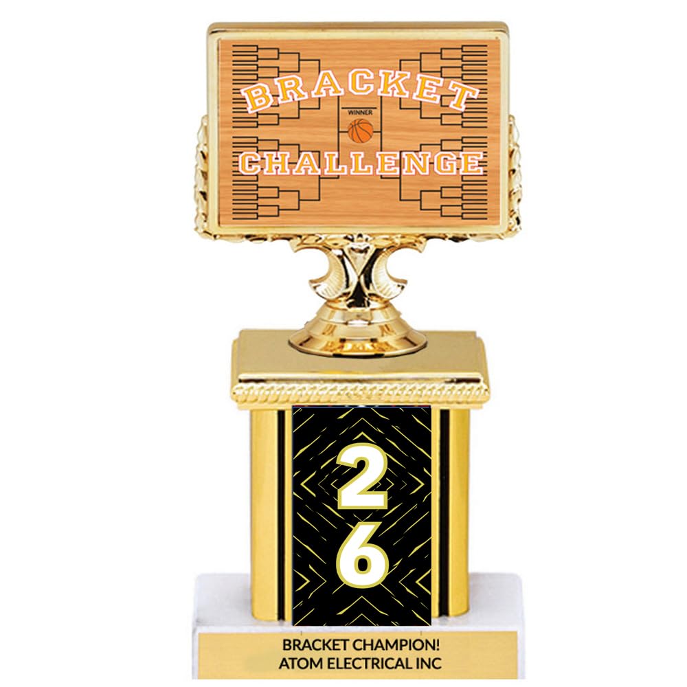 DINN BROS 2026 Basketball Bracket Trophy, Bracket Challenge Winner 7 inch Trophy, Customize Engraving