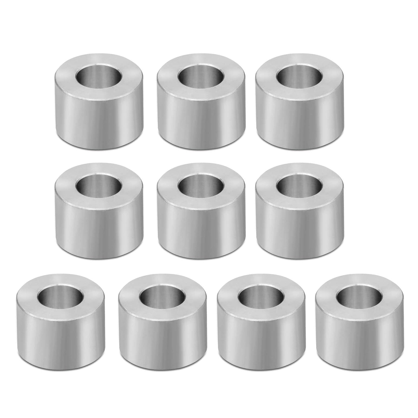 Wulankd 10pcs Aluminum Spacer 3/4" OD x 3/8" ID x 1/2" Length, Round Spacer, Unthreaded Standoff Bushing Plain Finish, Fits Screws Bolts 3/8"