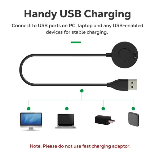 Astorgos for Garmin Watch Charger Compatible with Garmin Vivoactive 6/5, Fenix 8/7/6/5, Forerunner 970/570/265, Instinct, Venu 4/3s, Charger Cable with 3.3 ft/1 m USB-A Charging Cable-2Pack, Black