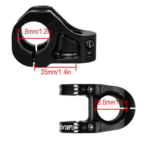 BUCKLOS 35mm Mountain Bike Stem MTB 31.8mm CNC Short Stems - Bicycle Ultra-Light Hollow Aluminum Alloy Riser Stem for E Bike/Downhill XC/BMX/Folding Bike/Trail(Black)