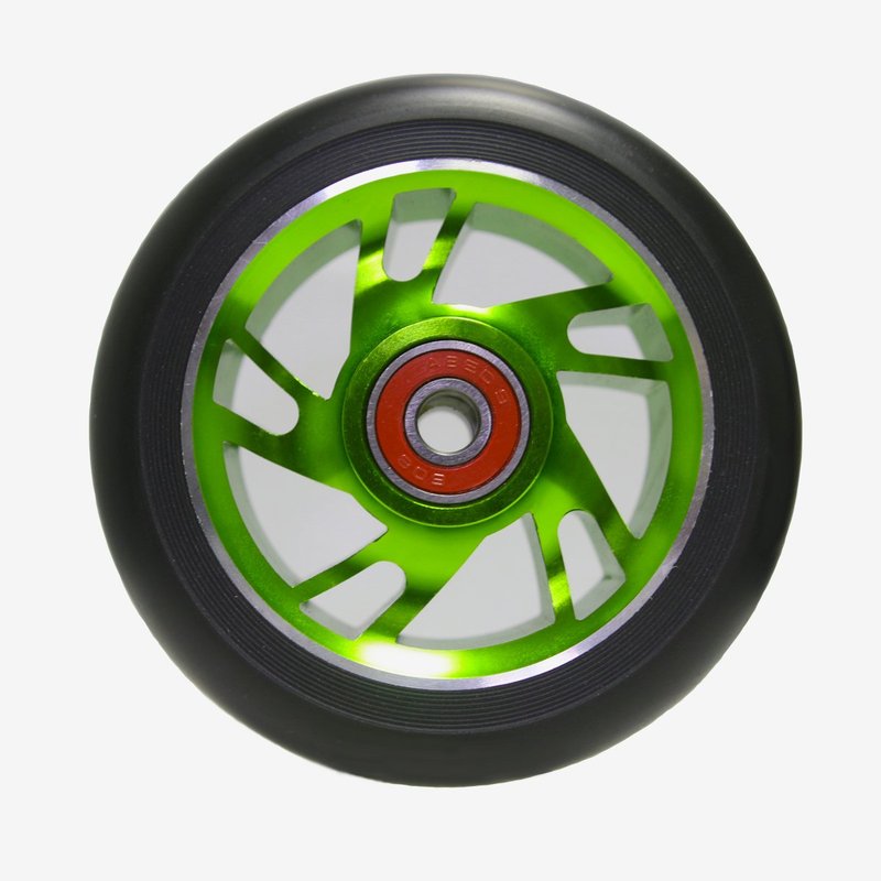 Z-FIRST 2Pcs 110mm Pro Stunt Scooter Wheels with ABEC 9 Bearings Fit for MGP/Razor/Lucky Envy/Vokul Pro Scooters Replacement Wheels (Green)