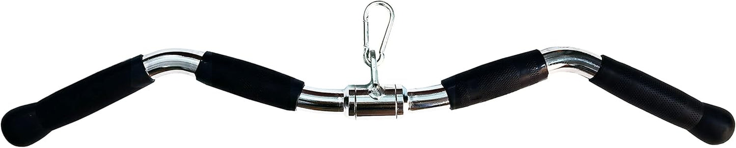 qibylift Barbell Multi-Exerciser Cable Attachment For Cable Machines, Lat Pull Down Bar Cable Machine Attachments, Tricep Press Down Bar, Revolving Straight Curl Pulldown Bar with Rotating & Rubber Handle Grips