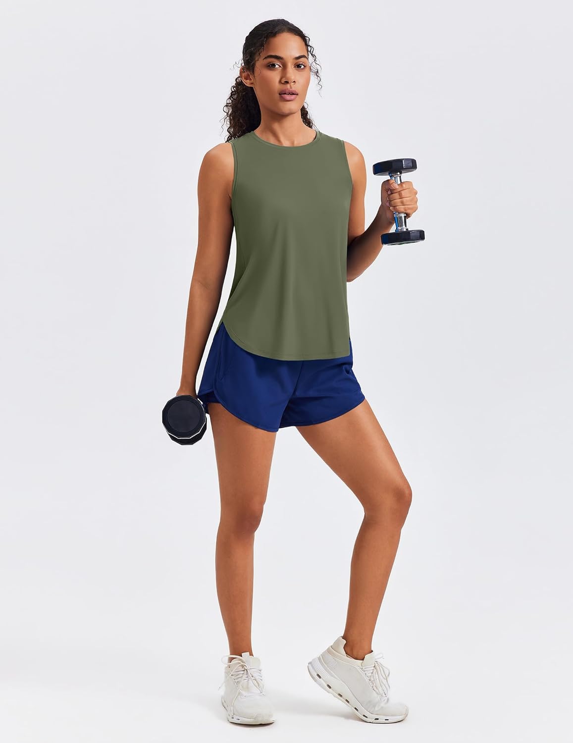 PINSPARK Women's Workout Tank Tops - Soft Sleeveless Yoga Shirts with Back Pleat & UPF 50+ | Athletic Fit