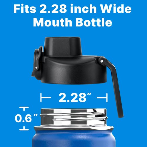 Bluwing 2 Pack Replacement Spout Lids for Hydroflask 12 16 18 20 32 40 64oz Wide Mouth, Auto Flip Lid for Takeya, BJPKPK, Koodee Water Bottle(2 pack)