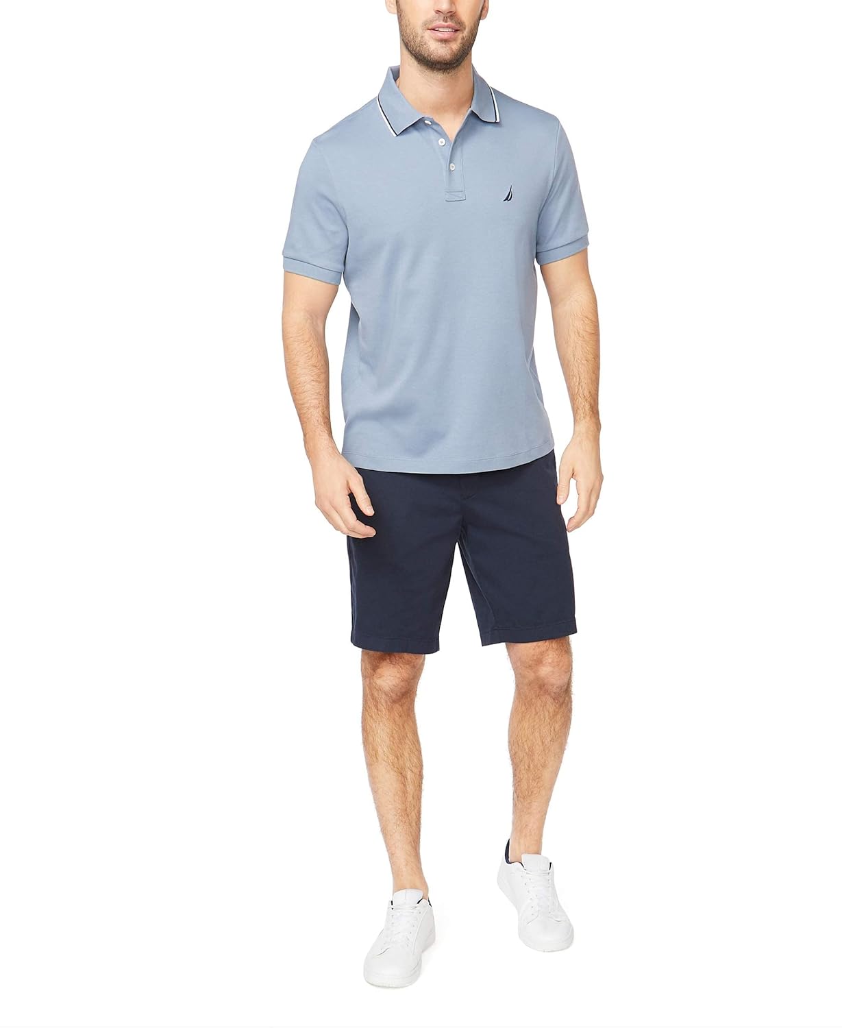 Nautica Men's Classic Fit Polo Shirt - Short Sleeve with Dual Tipped Collar | Stylish Casual Wear