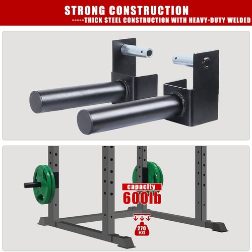 SYL Fitness Olympic Weight Plates Holder Power Rack Attachment Weights Storage Rack, Fit 3x3" Rack (5/8" & 1" Hole)