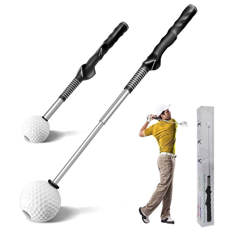 HTAIWLL Golf Grip Trainer & Swing Training Aid – Retractable Golf Swing Trainer, Home Golf Simulator, Practice Equipment, Swing Analyzer, Indoor Putting Green, Golf Gifts for Men