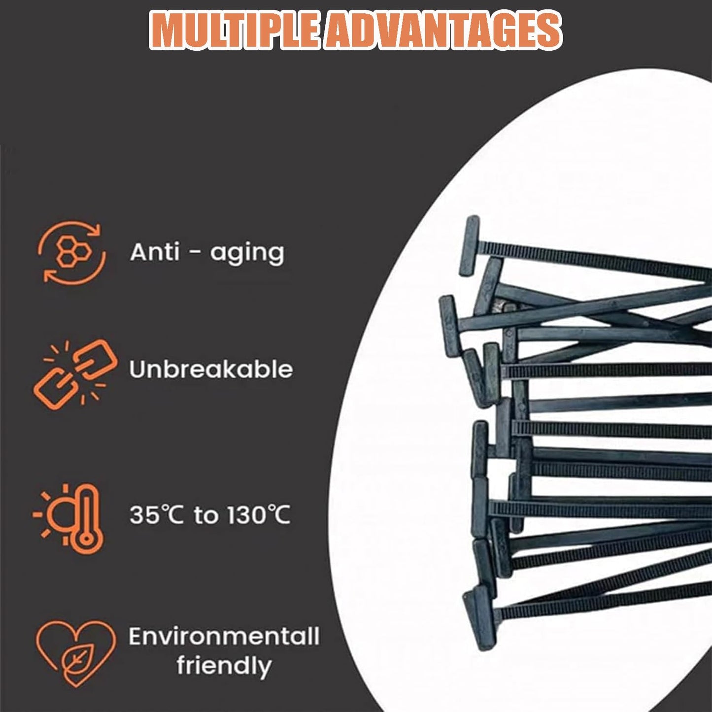 Nylon Universal Cable Tie Buckle,Self-Locking Nylon Zip Ties Holder，New Multifunctional Cable Tie Buckle,Suitable for Multiple Scenarios (100PCS)