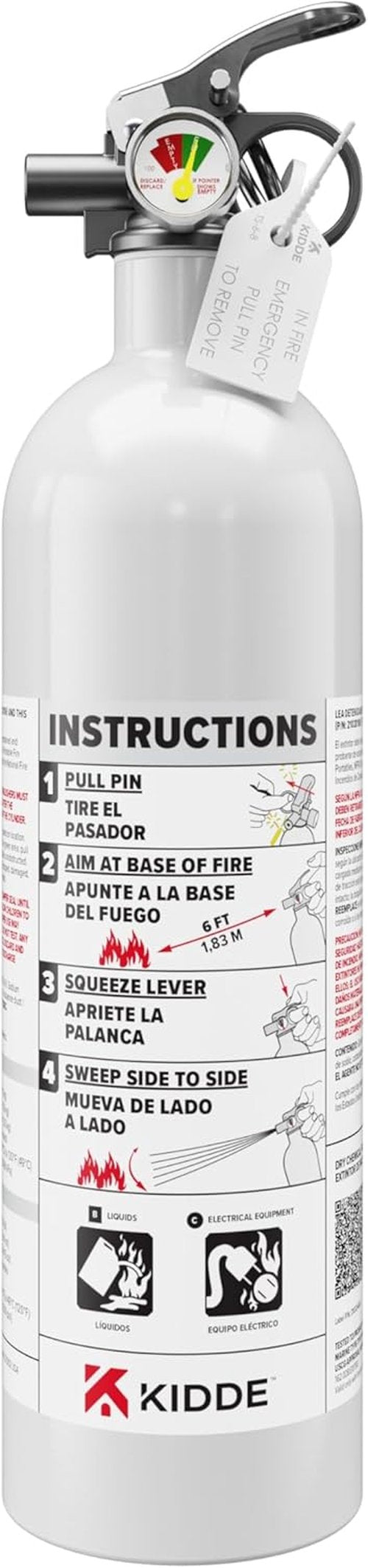 Kidde Fire Extinguisher - Marine Safety Device for Boats | Single-Use 5BC Size