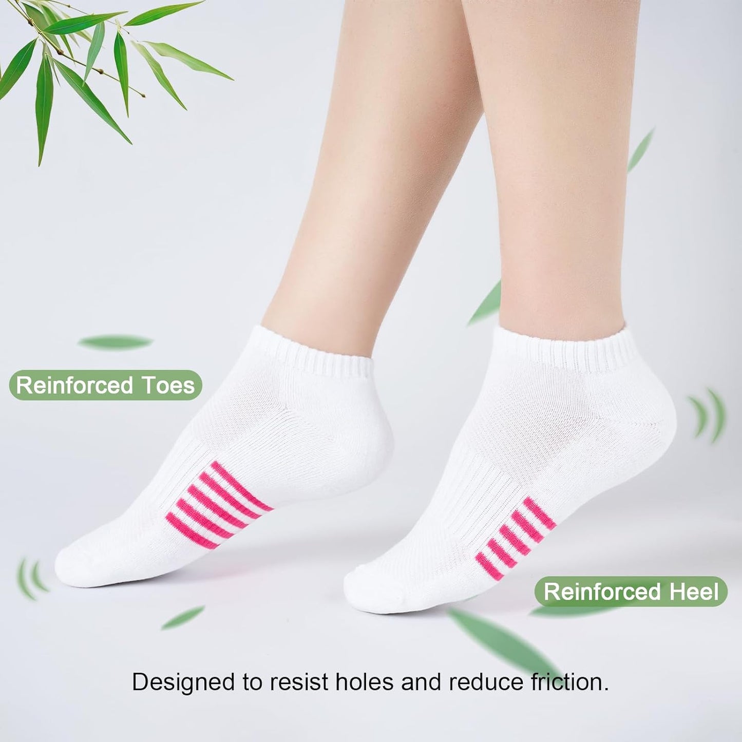 Skiennix Ankle Socks for Women - 12 Pairs Bamboo Viscose, Breathable & Cushioned, Low Cut Athletic Socks