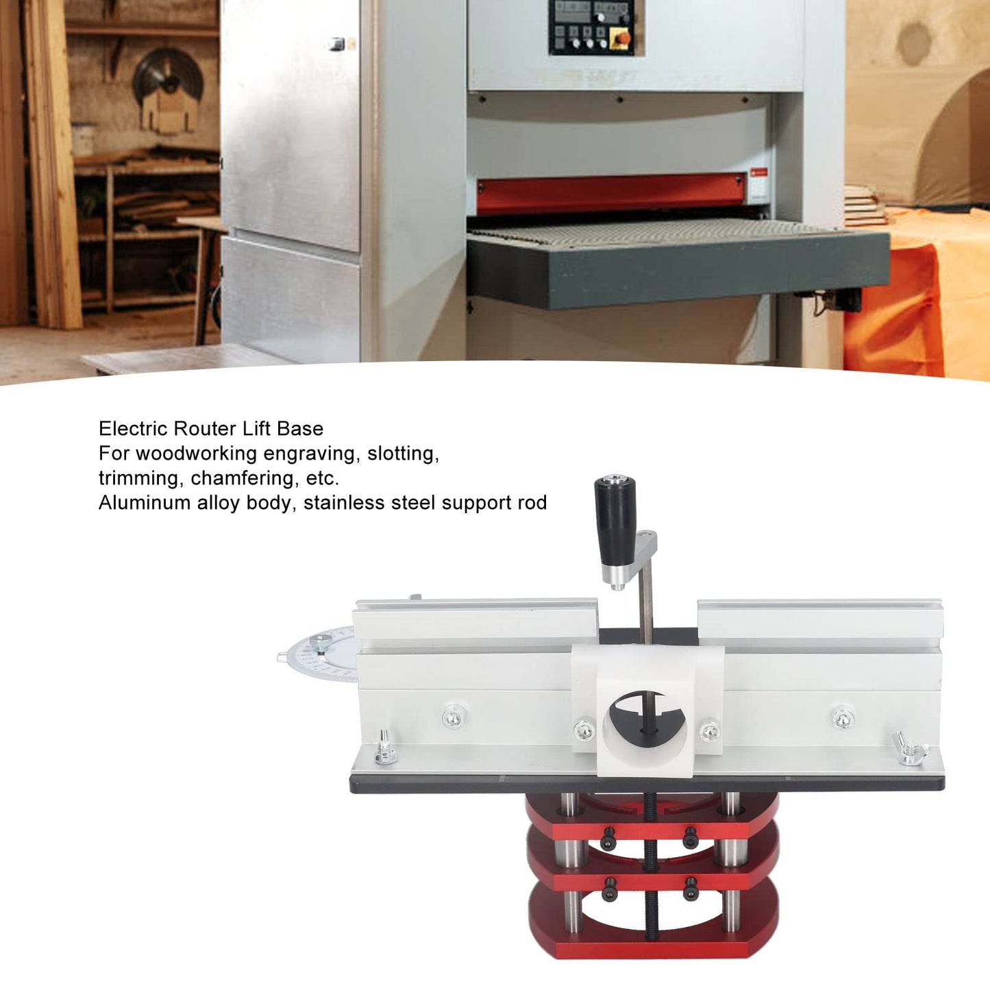 Router Table with Top Plate Router Lifting Base Woodworking Slotting Trimming Chamfering Table Top for Woodworking (Black)