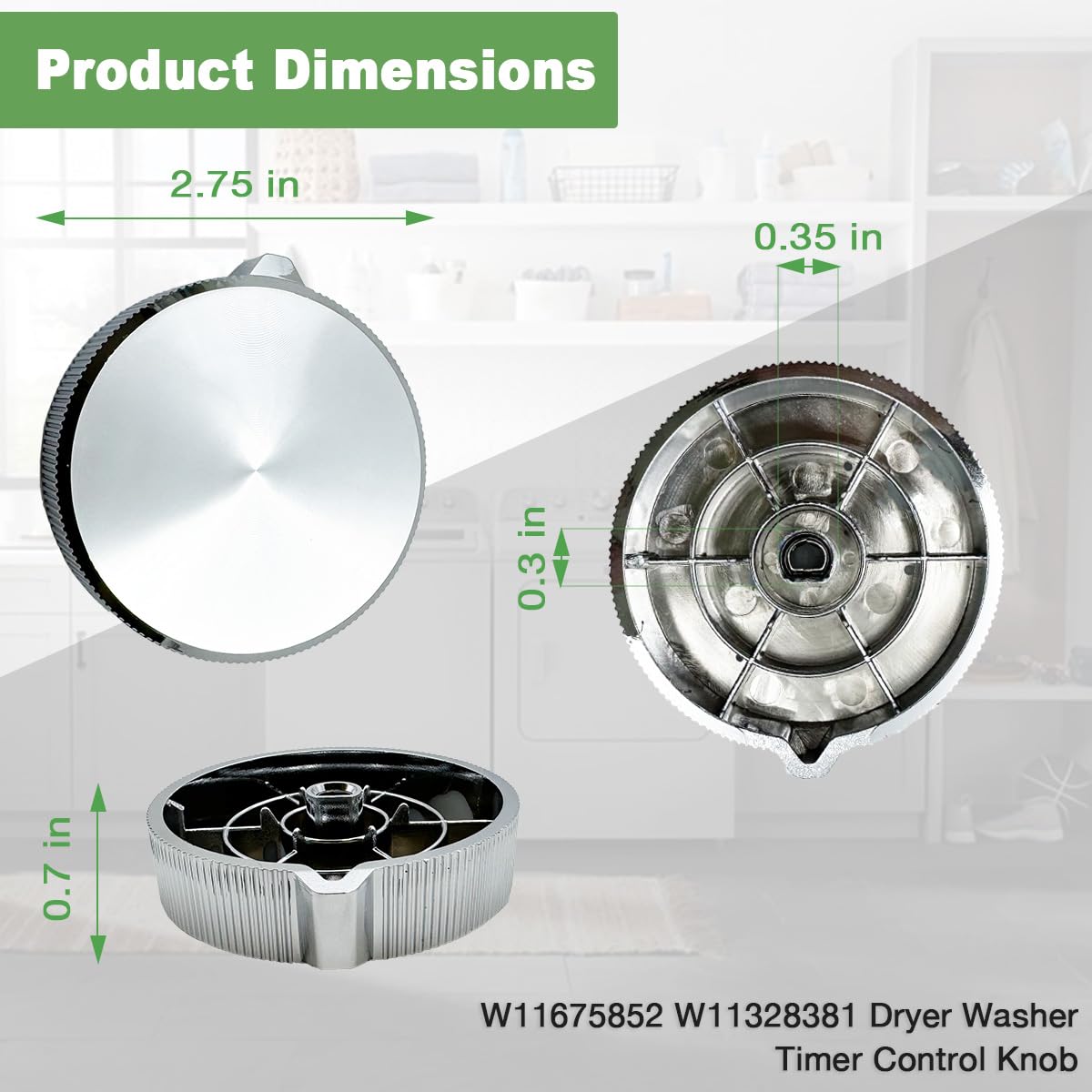 Ninayu W11675852 W11328381 Dryer Washer Timer Control Knob Compatible with Whirlpool Maytag MVW5430MW0 MGD4500MW0 MGD5030MW0 MGD6500MW0, Replace AP7215386 PS17216137 EAP17216137 W11675852 W11328381
