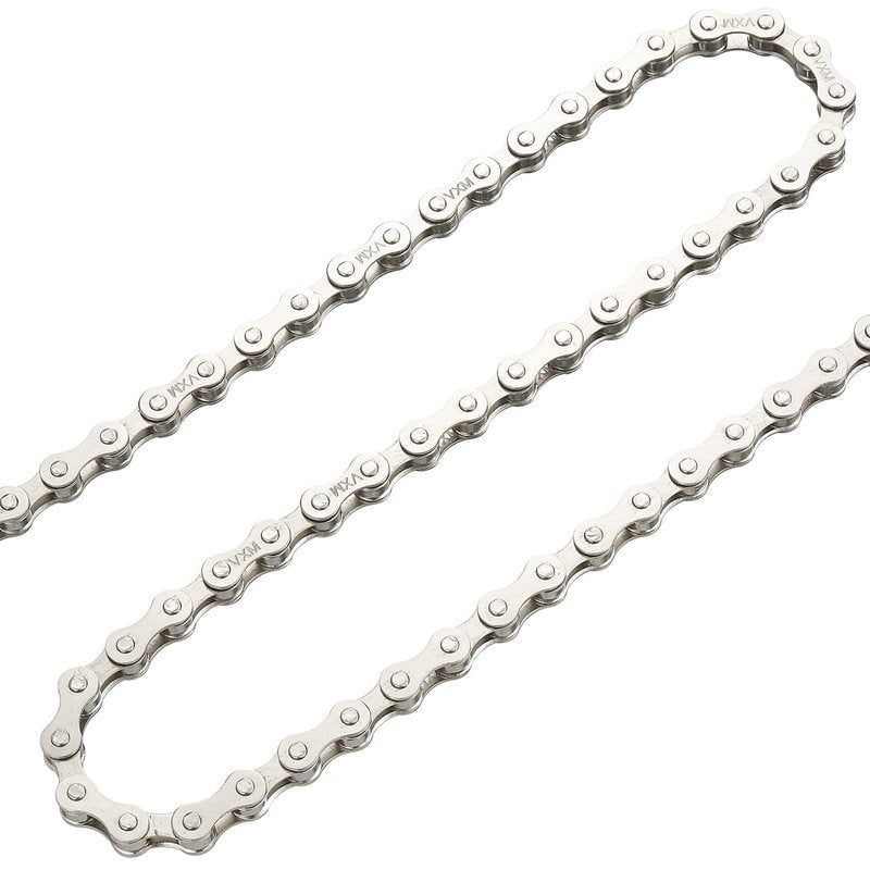 YBEKI 1-Speed Bike Chain 1/2" x 1/8" 114L – Military-Grade Silver Plated Chain with 3 QuickLinks | 11,000 PSI Tensile Strength & US Winter-Proof | Shimano/SRAM Compatible | Tool-Free 90-Second Install
