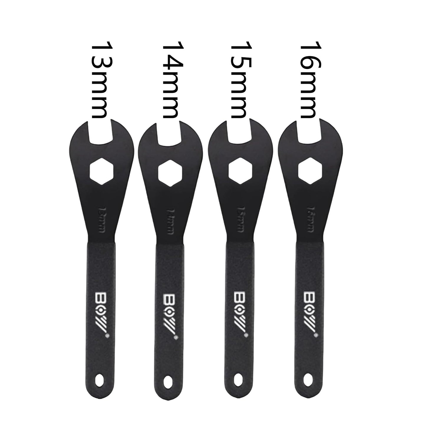 Phidinova Bike Cone Wrench Set Tool, Bicycle Wheel Hub Axle Nut Install Remover Cycling Spanner Hub Repair Removal Tool 4 PCS (13, 14, 15, 16mm)