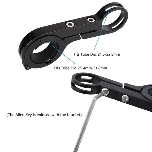 Bike Bicycle Double Handlebar Extender Extension,11.8"(30 cm) Aluminum alloy Super Long Bracket Accessories，For Bike Mounts,Extender Bars, Headlights,Light Lamp,Phone Mount,For 31.8mm/25.4mm caliber
