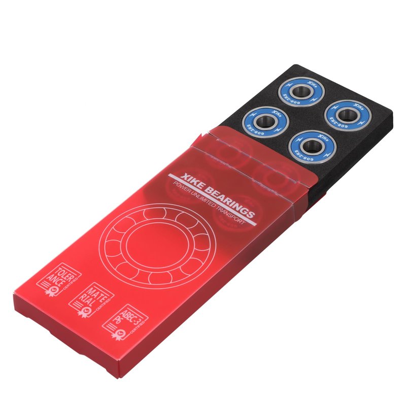 XiKe 8-Pack 608-2RS Skateboard Bearings, Blue, High-Speed 8x22x7mm, Durable Double Rubber Sealed, Fit for Longboards, Inline & Roller Skates, Spinners Etc
