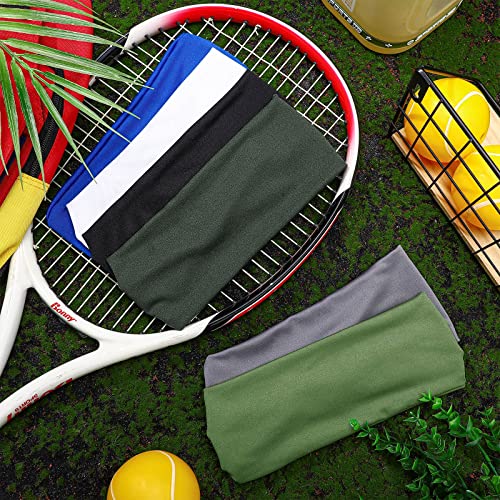 Breathable Kids Sweatbands - 6 Pcs Solid Color Headbands for Sports