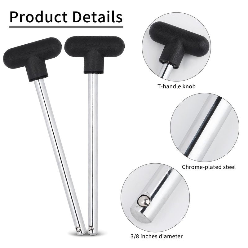 Motroce 8Pcs Weight Stack Pin, Gym Pin Heavy Duty Weight Machine Pin Tensile 3/8 Inch Diameter 6 Inch Locking Space Universal Weight Selector Pin for Home Gym Exercise Machine Accessories
