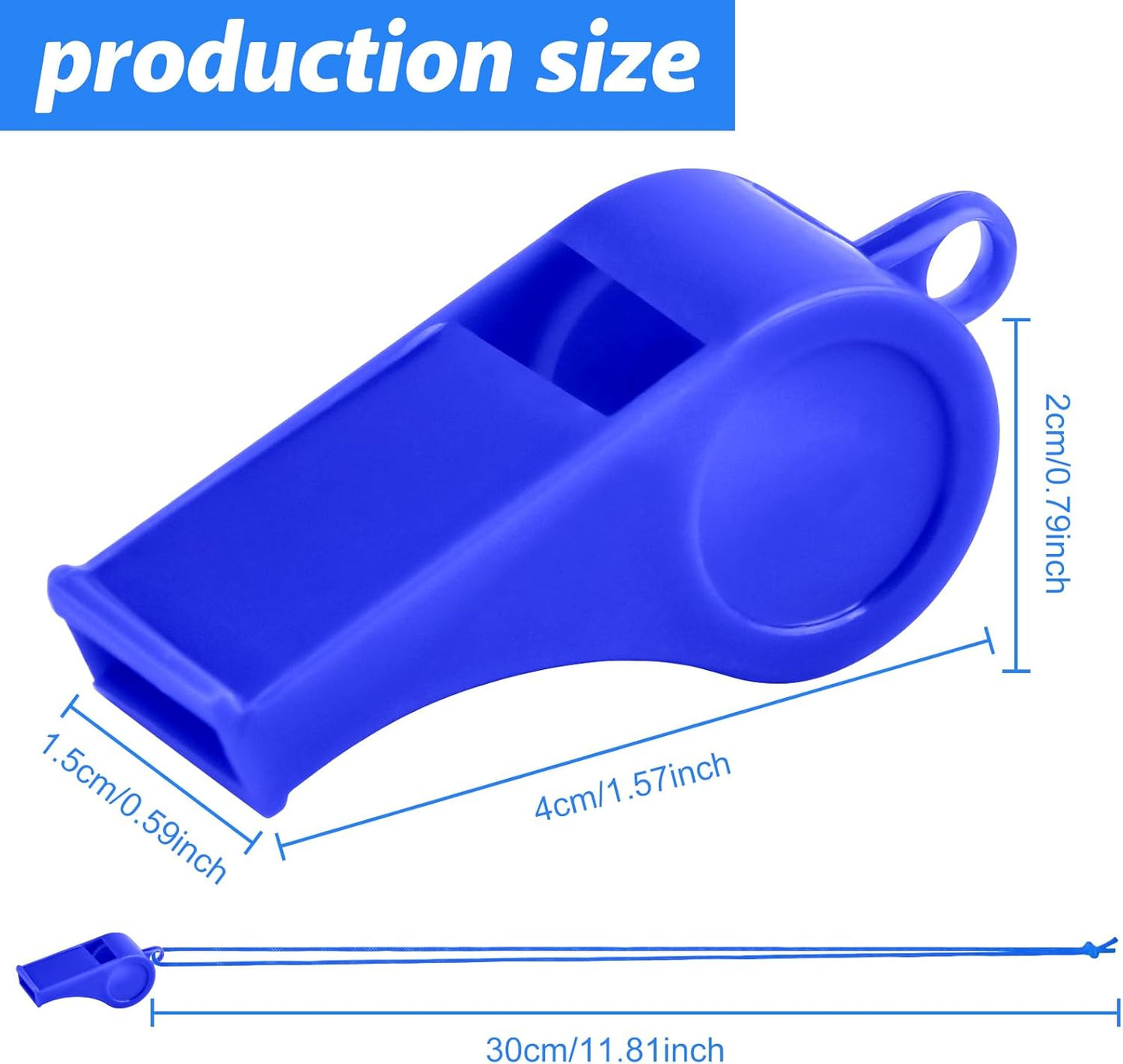 Zuazaor Plastic Whistles - 50 Pack with Lanyard | Loud Crisp Sound for Sports & Outdoor Events