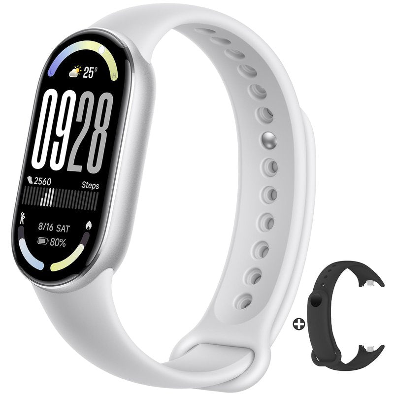 XIAOMI Mi Smart Band 10 (2025) - 1.72" AMOLED Display | 21 Days Battery Life | Touchscreen, Multi-Sport Tracker, Activity Tracker, Heart Rate Monitor | BT5.4 - Glacier Silver