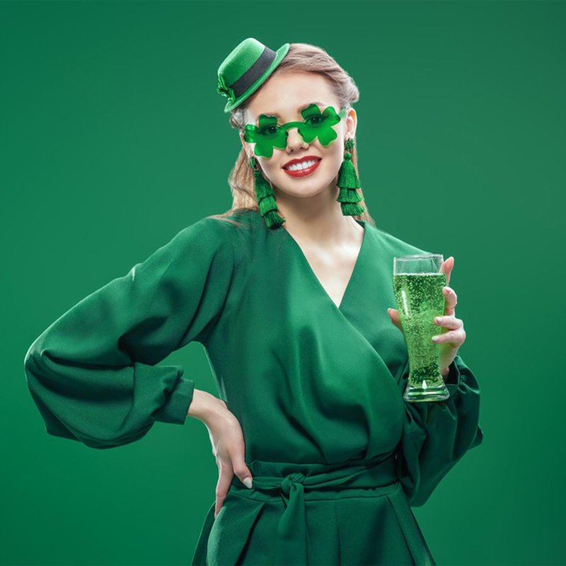 Semato 16 Pcs Shamrock Sunglasses Rimless Green Clover Irish Glasses St Patricks Day Accessories Party Favors