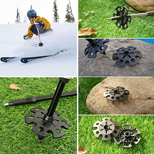 Rubber Trekking Pole Tips - 4pcs Sand Mud Ski Basket