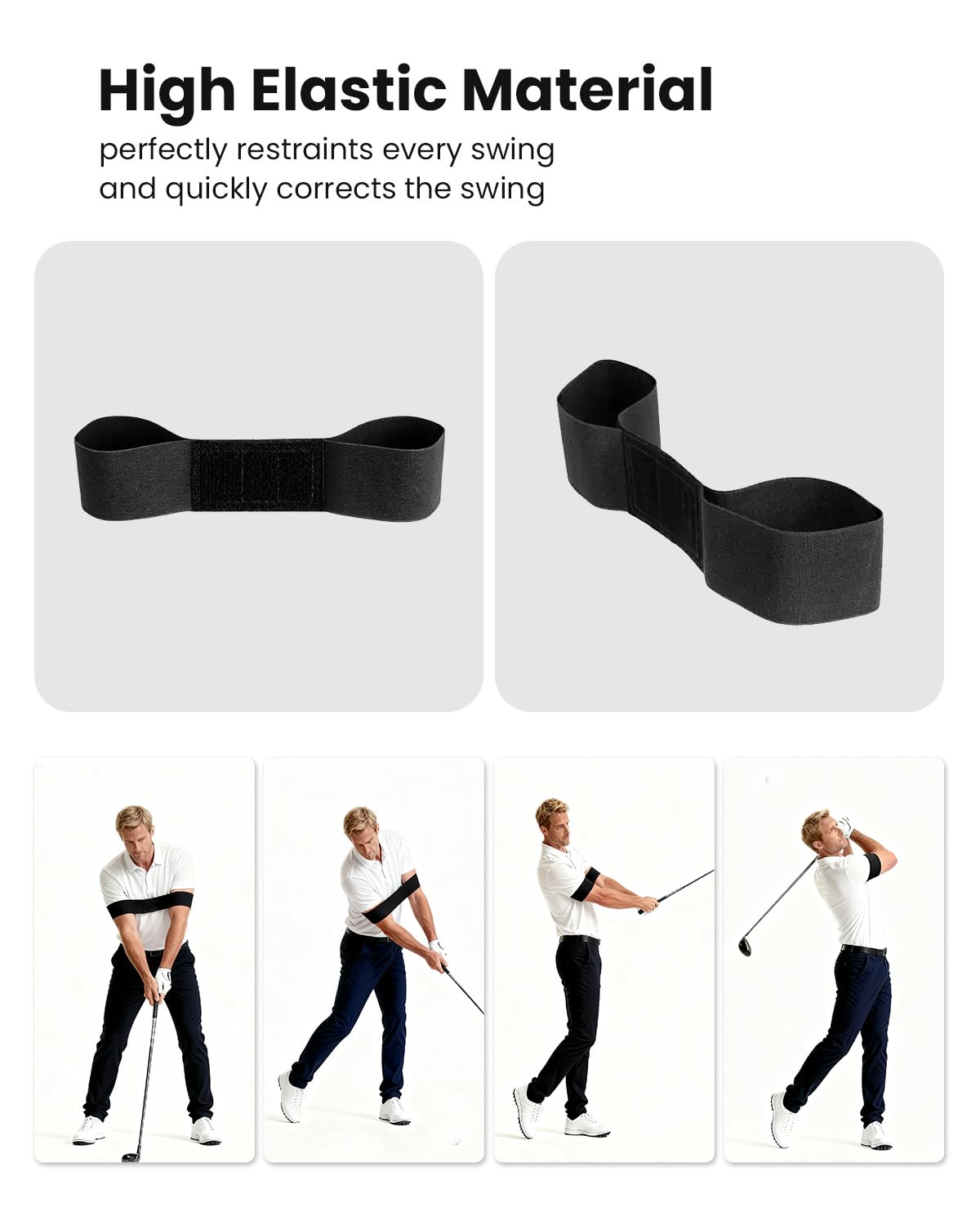 LUMYSPACE Golf Grip Trainer & Swing Correcting Arm Band, Golf Training Aid Combo- Enhance Grip Strength, Swing Technique and Correct Hand Position