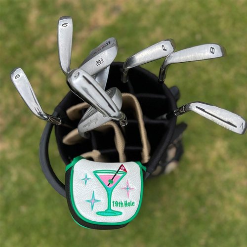 Giggle Golf 19th Hole Golf Headcovers – Funny Cocktail Driver & Fairway Covers & 3-Pack Set – Premium PU Leather, Fits Most Golf Clubs, Great Gift for Women & Men (for Mallet)