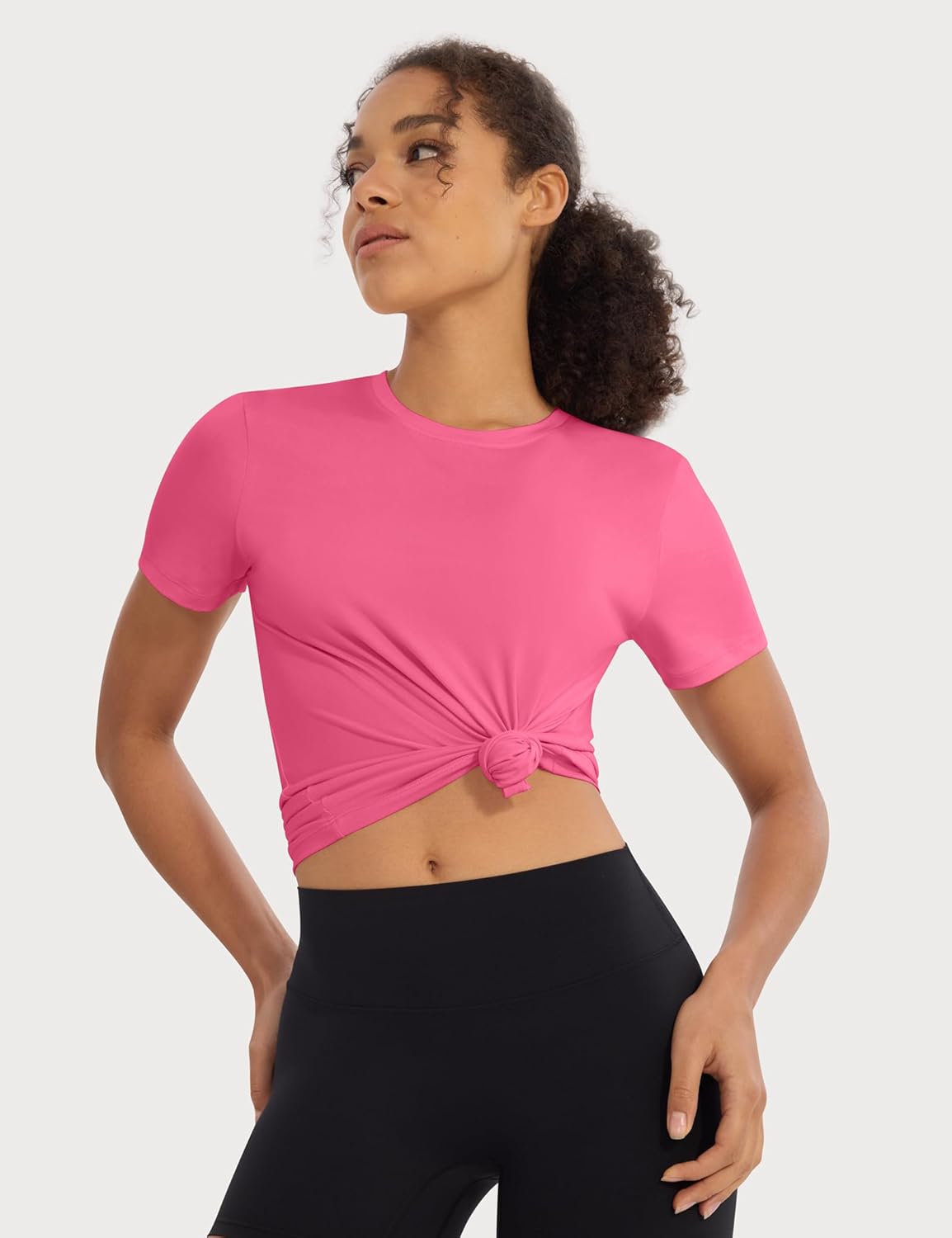 Skiennix Workout Tops for Women - Crew Neck Dry Fit Athletic T-Shirts | 5 Pack for Gym & Yoga Fitness