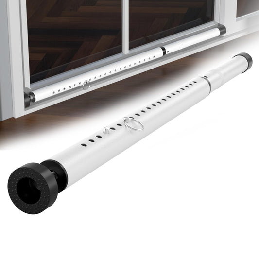 Sliding Door Security Bar，17.5-50 inch Adjustable Patio Door Security bar, Heavy Duty Window Security Bars Inside for Sliding Glass Door Home Apartment Bedroom(White)